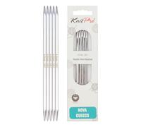 KnitPro 20 cm x 4.5 mm Nova Cubics Double Pointed Needles, Shiny Brass, Silber