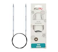 KnitPro 60 cm x 5 mm Nova Cubics Fixed Circular Needles, Shiny Brass, Silber