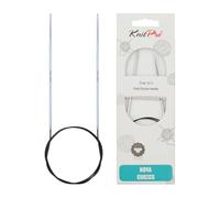 KnitPro KP12191 80 cm x 2.5 mm Nova Cubics Fixed Circular Needles, Shiny Brass, Silver, Zilver