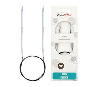 KnitPro 80 cm x 4.5 mm Nova Cubics Fixed Circular Needles, Shiny Brass, Silver, Zilver
