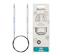 KnitPro 80 cm x 6 mm Nova Cubics Fixed Circular Needles, Shiny Brass, silver