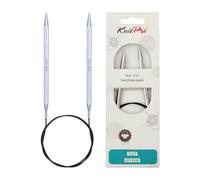 KnitPro 100 cm x 6.5 mm Nova Cubics Fixed Circular Needles, Shiny Brass, Silver