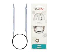 KnitPro 120 cm x 8 mm Nova Cubics Fixed Circular Needles, Shiny Brass, Silver
