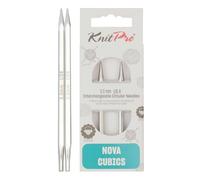 KnitPro KP12343 5 mm Nova Cubics Interchangeable Special Circular Needles, Shiny Brass, Silver