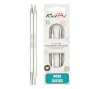 KnitPro 5.5 mm Nova Cubics Interchangeable Special Circular Needles, Shiny Brass, Silver
