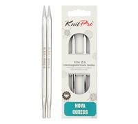 KnitPro 6 mm Nova Cubics Interchangeable Special Circular Needles, Shiny Brass, Silver