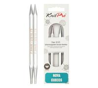 KnitPro 7 mm Nova Cubics Interchangeable Special Circular Needles, Shiny Brass, Silver