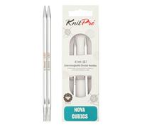 KnitPro 4.5 mm Nova Cubics Interchangeable Normal Circular Needles, Shiny Brass, Silver