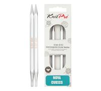 KnitPro 6.5 mm Nova Cubics Interchangeable Normal Circular Needles, Shiny Brass, Silver