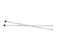 KnitPro KP12277 30 cm x 4 mm Nova Cubics Single Pointed Needles, Shiny Brass, Silver, Zilver