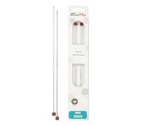 KnitPro 35 cm x 2 mm Nova Cubics Single Pointed Needles, Shiny Brass