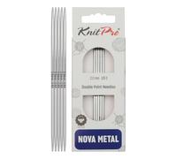 KnitPro Nova Double Pointed Needles - 12.5cm x 2mm Double Ended Knitting Pins, Set of 5, Silver
