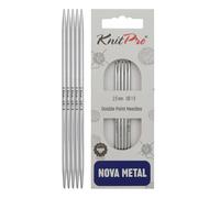 KnitPro Nova Double Pointed Needles - 12.5cm x 2.5mm Double Ended Knitting Pins, Set of 5, Silver, 42