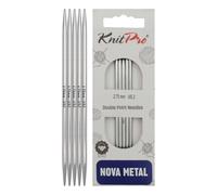 KnitPro Nova Double Pointed Needles - 12.5cm x 2.75mm Double Ended Knitting Pins, Set of 5, Silver, 43