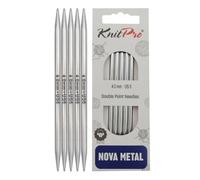 KnitPro KP10121 15 cm x 4 mm Nova Double Pointed Needles, Silver
