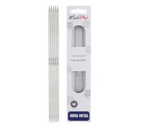 KnitPro KP10117 20 cm x 2.5 mm Nova Double Pointed Needles, Silver