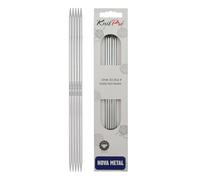 KnitPro 20 cm x 3.25 mm Nova Double Pointed Needles, Silver