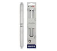 KnitPro 20 cm x 3.5 mm Nova Double Pointed Needles, Silver
