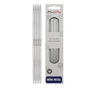 KnitPro 20 cm x 4.5 mm Nova Double Pointed Needles, Silver