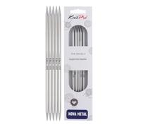 KnitPro 20 cm x 5.5 mm Nova Double Pointed Needles, Silver