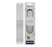 KnitPro KP10115 20 cm x 7 mm Nova Double Pointed Needles, Silver