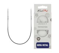 KnitPro KP10972 Nova Metal: Knitting Pins: Circular: Fixed: 25cm x 2.25mm, Electroplated hollow brass, Silver, 25 x 0.23 x 0.23 cm