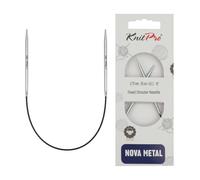 KnitPro KP10974 Nova Metal: Knitting Pins: Circular: Fixed: 25cm x 2.75mm, Electroplated hollow brass, Silver