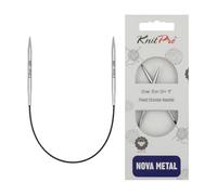 KnitPro KP10977 Nova Metal: Knitting Pins: Circular: Fixed: 25cm x 3.50mm, Electroplated hollow brass, Silver, 25 x 0.35 x 0.35 cm
