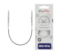 KnitPro KP10978 Nova Metal: Knitting Pins: Circular: Fixed: 25cm x 3.75mm, Electroplated hollow brass, Silver, 25 x 0.38 x 0.38 cm