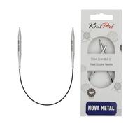 KnitPro KP10981 Nova Metal: Knitting Pins: Circular: Fixed: 25cm x 5.00mm, Electroplated hollow brass, Silver, 25 x 0.5 x 0.5 cm