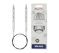KnitPro 60 cm x 8 mm Nova Fixed Circular Needles, Silver