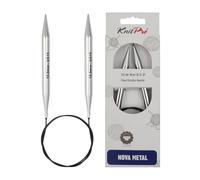 KnitPro 100 cm x 10 mm Nova Fixed Circular Needles, Silver