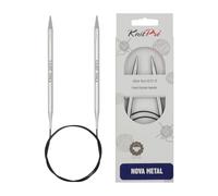 KnitPro 100 cm x 6.5 mm Nova Fixed Circular Needles, Silver