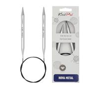 KnitPro KP11390 150 cm x 9 mm Nova Fixed Circular Needles, Silver