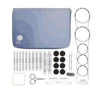 KnitPro Nova Interchangeable Needle Set - 11 x 10cm Circular Knitting Pin Pairs with Accessories Nova Regal Set for Beginners, Professionals & Gift Set, Silver, 26