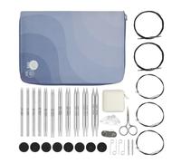 KnitPro Nova Interchangeable Needle Set - 11 x 13cm Circular Knitting Pin Pairs with Accessories Nova Regal Set for Beginners, Professionals & Gift Set, Silver, 22