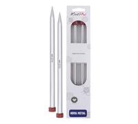 KnitPro 25 cm x 12 mm Nova Single Pointed Needles, Silver