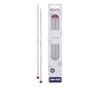 KnitPro KP10201 25 cm x 3.5 mm Nova Single Pointed Needles, Silver