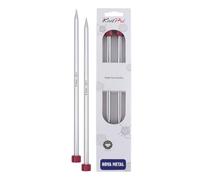 KnitPro 35 cm x 8 mm Nova Single Pointed Needles, Silver