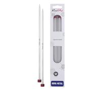 KnitPro Metal Knitting Needles Nova – Single Pointed – 40 cm x 5 mm – Silver