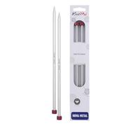 KnitPro 40 cm x 6.5 mm Nova Single Pointed Needles, Silver