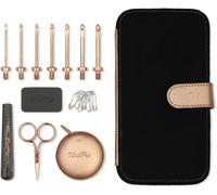 KnitPro Oasis Interchangeable Crochet Hook Starter Set with Wooden Handle - for Both Beginner and Experienced Crocheters - 1 Set, Rose Gold