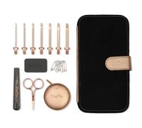 KnitPro Oasis Interchangeable Crochet Hook Starter Set with Wooden Handle - for Both Beginner and Experienced Crocheters - 1 Set, Rose Gold