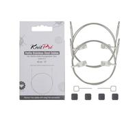 KnitPro Petite Transparent Stainless Steel Fixed Cables (Pack of 2) - 20cm (8") to Make 40cm / 16" IC Needle