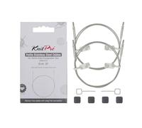KnitPro Petite Transparent Stainless Steel Fixed Cables (Pack of 2) - 30cm (12") to Make 50cm / 20" IC Needle
