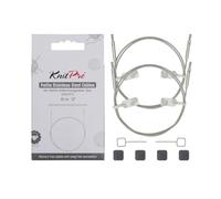 KnitPro Petite Transparent Stainless Steel Fixed Cables (Pack of 2) - 56cm (22") to Make 80cm / 32" IC Needle