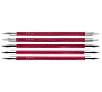 KnitPro Royale: Knitting Pins: Sets of 6: Double Ended: 20cm x 6.00mm, Birchwood, brass, Multi-Colour, 5.5mm