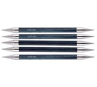 KnitPro Royale: Knitting Pins: Sets of 6: Double Ended: 20cm x 8.00mm, Birchwood, brass, Multi-Colour, 8mm