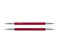 KNITPRO Royale: Knitting Pins: Circular: Interchangeable: Normal: 12.5cm x 6.00mm, Birchwood, brass, Multi-Colour, 12.5 x 0.6 x 0.6 cm