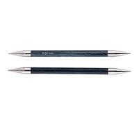 KnitPro Royale: Knitting Pins: Sets of 6: Double Ended: 15cm x 8.00mm, Birchwood, brass, Multi-Colour, 8mm